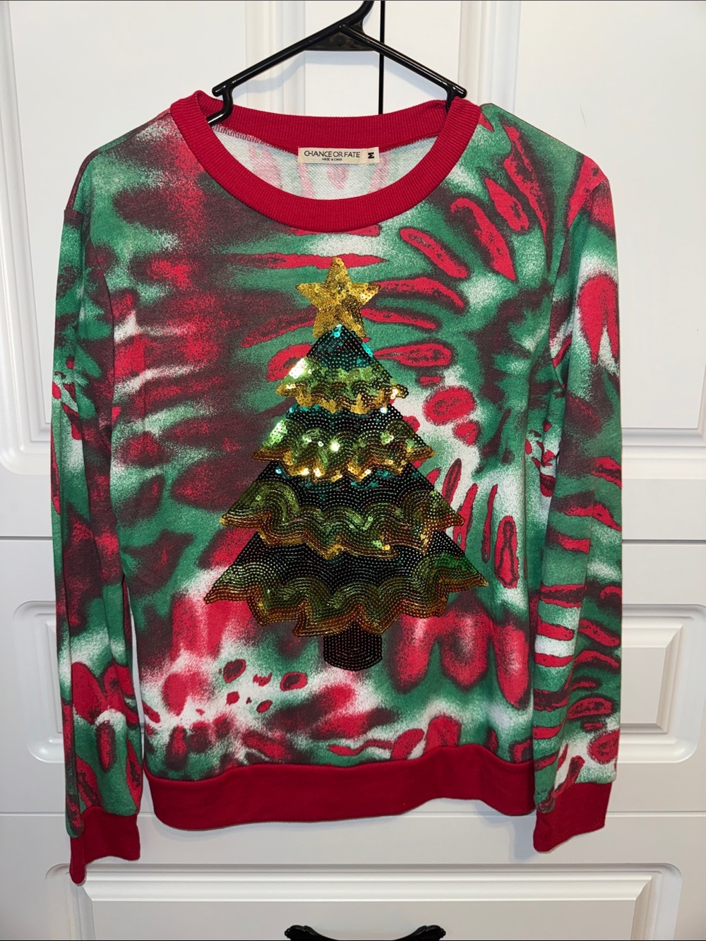 Ugly Christmas Sweater Sweatshirt Tie Dye Christmas Tree
